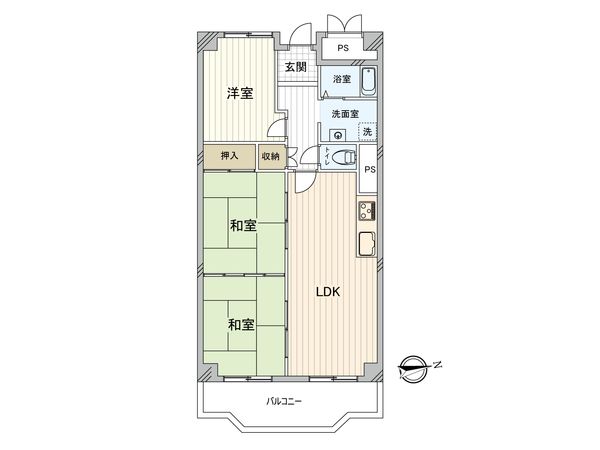 コープ野村森之宮 間取図(平面図)