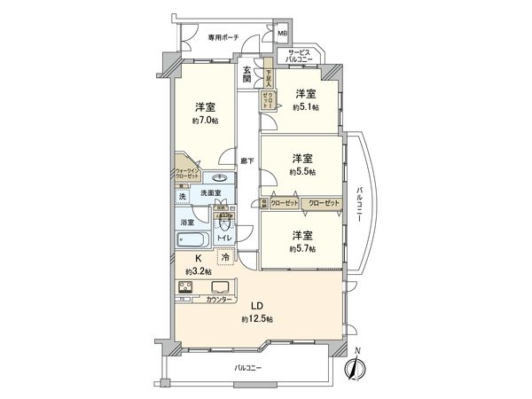 ユニハイム鶴見緑地 間取図(平面図) 間取図(平面図)
