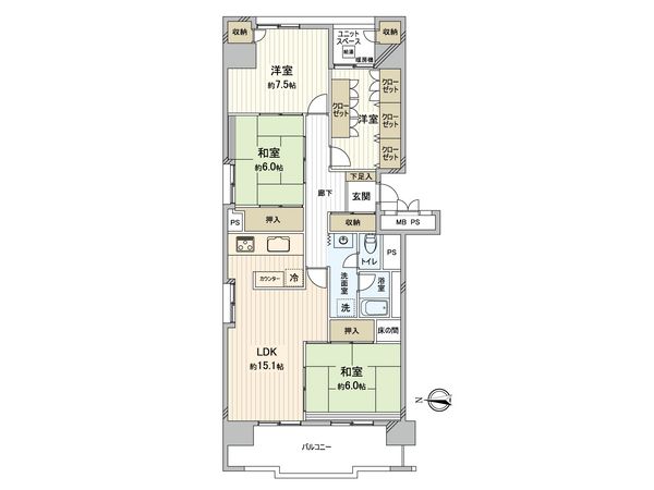 森之宮パークサイドコーポ 間取図(平面図) 森之宮パークサイドコーポ 間取図(平面図)