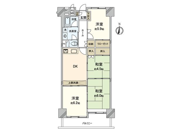 鴫野コーポ 2号棟 間取図(平面図)