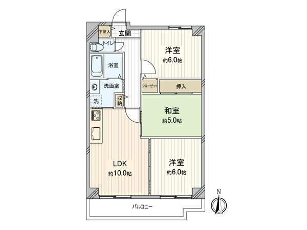 鶴見緑地レックスマンション 間取図(平面図)