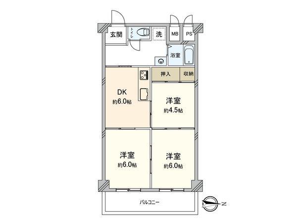 日商岩井第2京橋ハイツ 間取図(平面図)