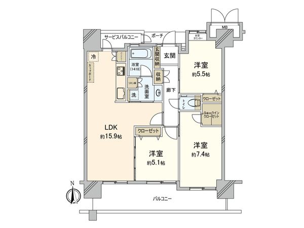 ローレルスクエア住道サンタワー 間取図(平面図) 間取図(平面図)