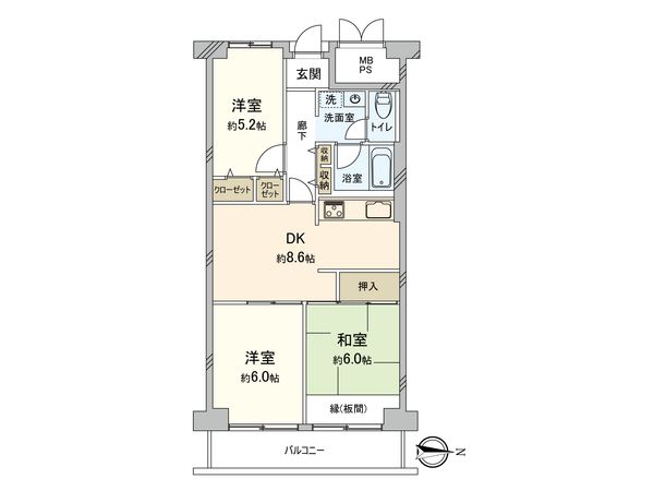 レック住道スカイハイツ 間取図(平面図)