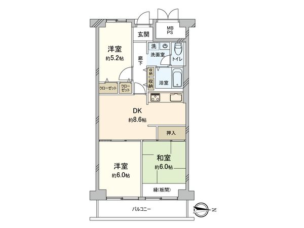 レック住道スカイハイツ 間取図(平面図)