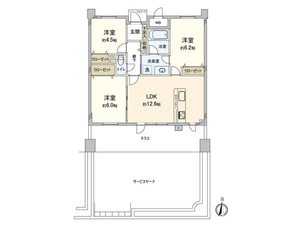 プレステ15番館鶴見緑地 間取図(平面図)