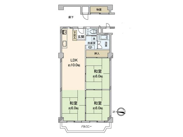 メガロコープ関目 間取図(平面図) メガロコープ関目 間取図(平面図)