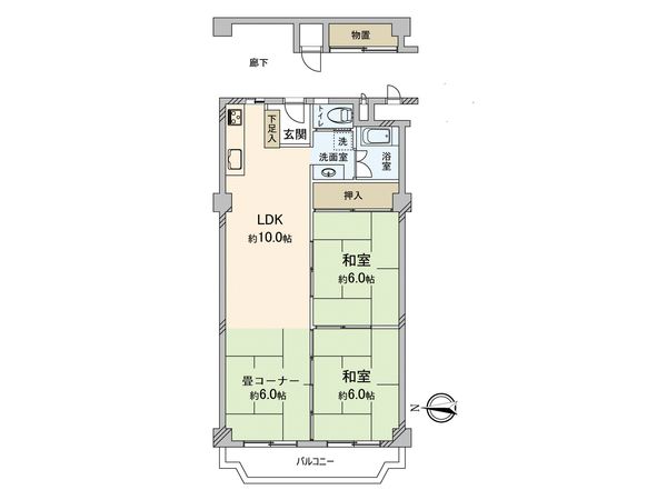 メガロコープ関目 間取図(平面図) メガロコープ関目 間取図(平面図)