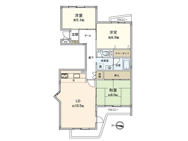 住道駅前住宅 17号棟 間取図(平面図) 住道駅前住宅 17号棟 間取図(平面図)