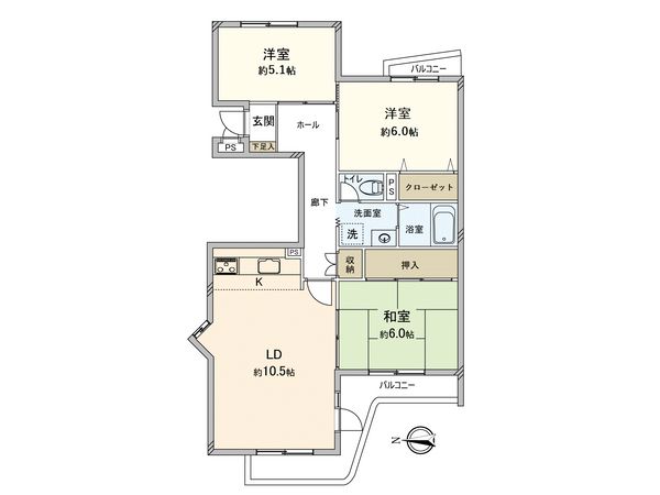 住道駅前住宅 17号棟 間取図(平面図) 住道駅前住宅 17号棟 間取図(平面図)