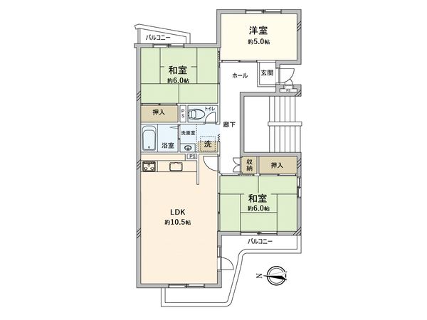 住道駅前住宅 15号棟 間取図(平面図) 住道駅前住宅 15号棟 間取図(平面図)
