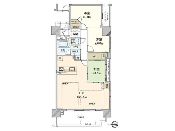 エステムコート城東中央エグザリタ 間取図(平面図) エステムコート城東中央エグザリタ 間取図(平面図)