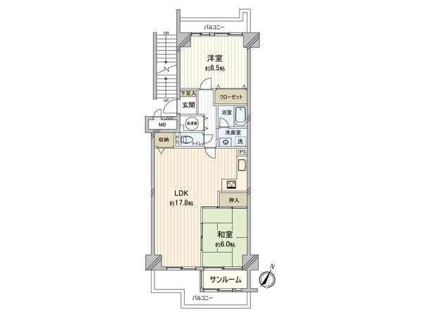 京橋グリーンハイツ 一号棟 間取図(平面図)