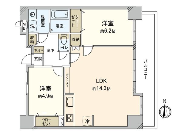 デュアル四條畷 間取図(平面図)