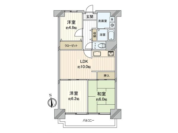 住道グランドコーポ 間取図(平面図) 住道グランドコーポ 間取図(平面図)