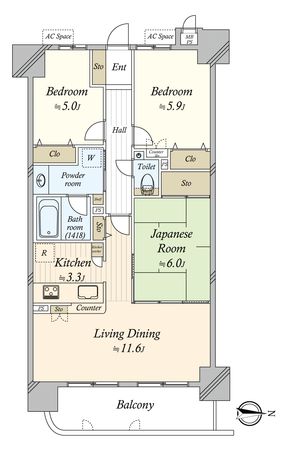 ライオンズマンション北梅田 間取図(平面図) ライオンズマンション北梅田 間取図(平面図)