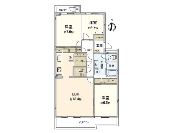 住道駅前住宅 23号棟 間取図(平面図) 住道駅前住宅 23号棟 間取図(平面図)