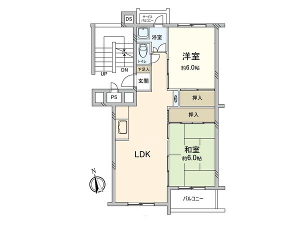 高倉第1コーポ D棟 間取図(平面図) 高倉第1コーポ D棟 間取図(平面図)