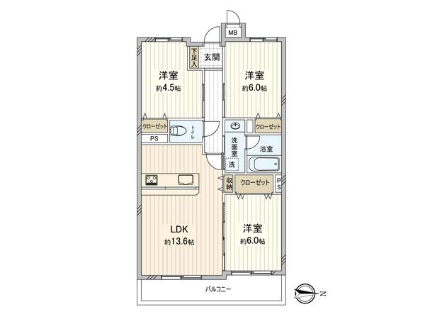 コスモ鶴見緑地弐番館 間取図(平面図) コスモ鶴見緑地弐番館 間取図(平面図)
