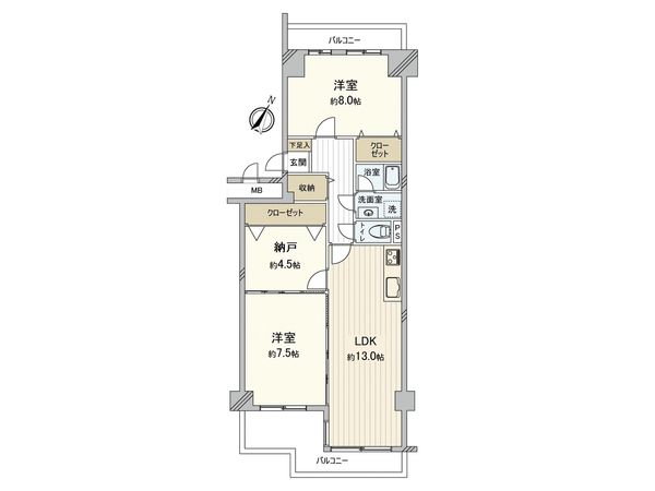 京橋グリーンハイツ1号棟 間取図(平面図)