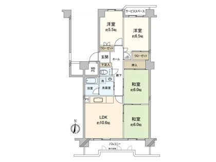 西つるみコーポ 間取図(平面図)