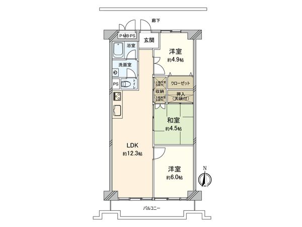 すみれ橋第一コーポ 二号棟 間取図(平面図) すみれ橋第一コーポ 二号棟 間取図(平面図)