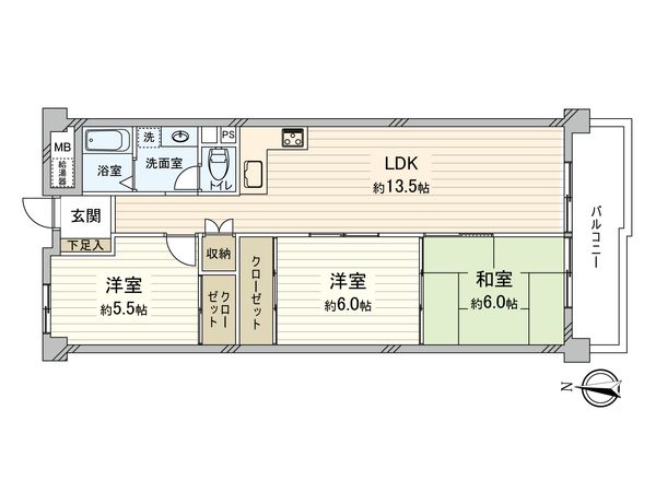 シャトー三愛 間取図(平面図) シャトー三愛 間取図(平面図)