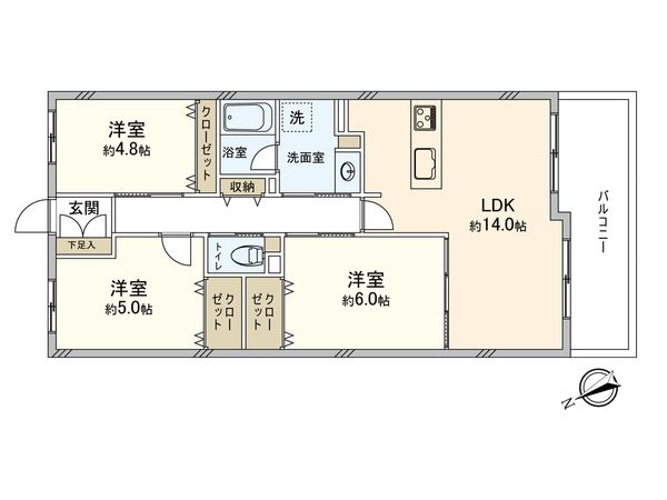 コスモ鶴見緑地 間取図(平面図) コスモ鶴見緑地 間取図(平面図)