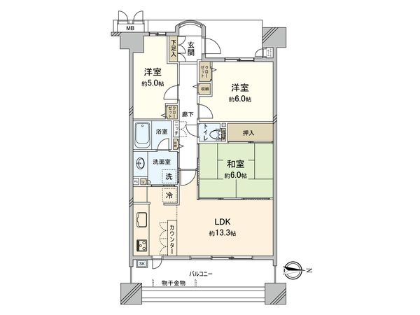 レスタージュ住道 間取図(平面図) レスタージュ住道 間取図(平面図)