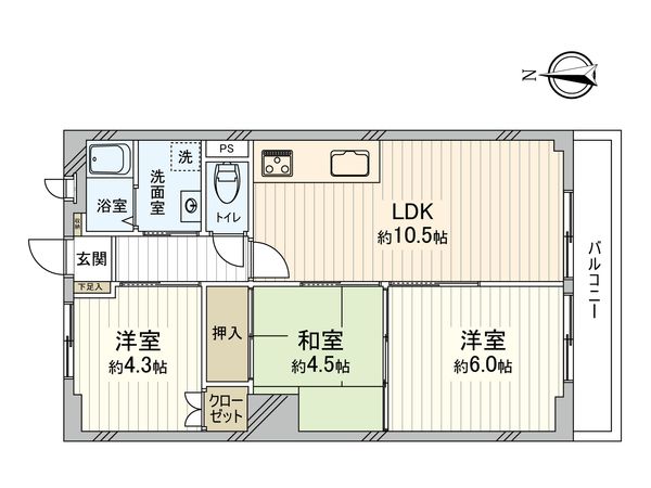 シャルマンコーポ野江 第1期 間取図(平面図) 間取図(平面図)