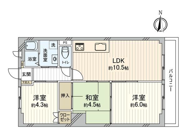 シャルマンコーポ野江 第1期 間取図(平面図) 間取図(平面図)