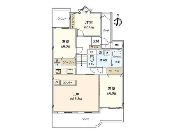 今福第3コーポ 2棟 間取図(平面図) 間取図(平面図)