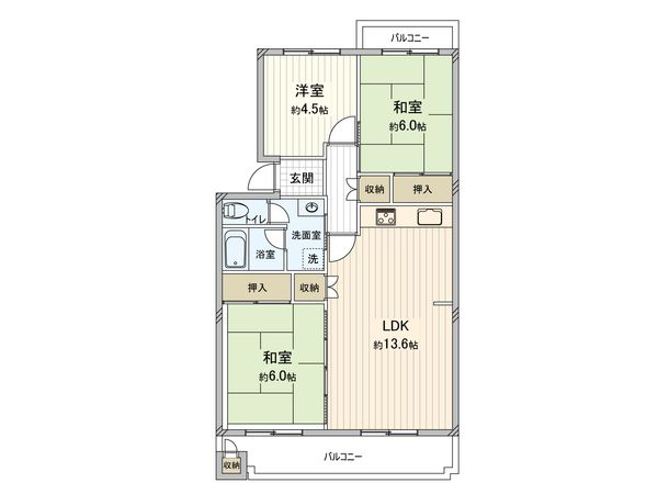 住道駅前住宅 1号棟 間取図(平面図) 住道駅前住宅 1号棟 間取図(平面図)