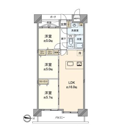 シャトーサンパークスクエア 間取図(平面図) シャトーサンパークスクエア 間取図(平面図)