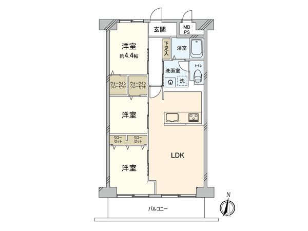 ネオコーポ大阪城公園 2号館 間取図(平面図) 間取図(平面図)