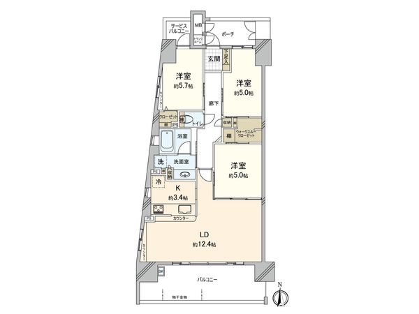 コスモ住道駅前 間取図(平面図) 間取図(平面図)