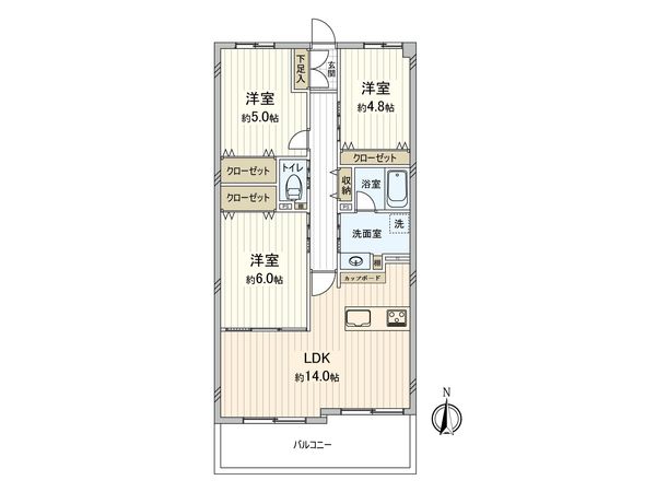コスモ鶴見緑地 間取図(平面図) コスモ鶴見緑地 間取図(平面図)