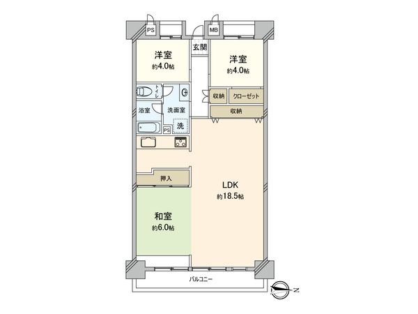 関目北すみれハイツ 2号棟 間取図(平面図) 関目北すみれハイツ 2号棟 間取図(平面図)