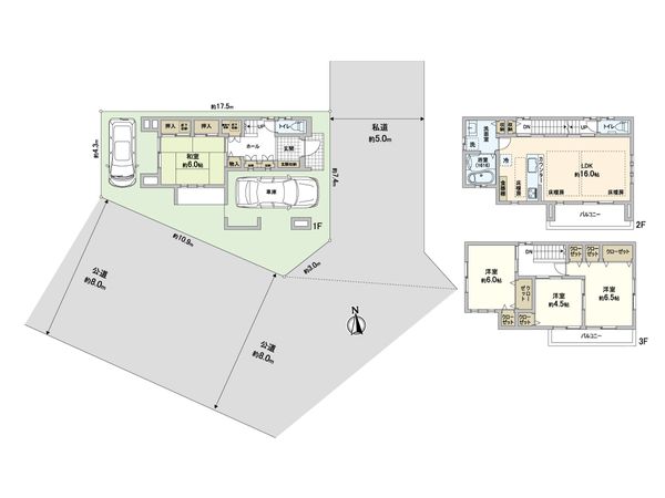 大阪市浪速区塩草2丁目 戸建 間取図(平面図) 間取図(平面図)