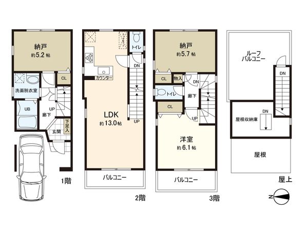 大正区三軒家東6丁目 戸建 間取図(平面図) 大正区三軒家東6丁目 戸建 間取図(平面図)