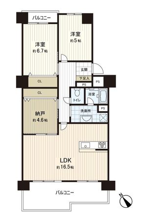 昭和山第2コーポ 1号棟 間取図(平面図) 昭和山第2コーポ 1号棟 間取図(平面図)