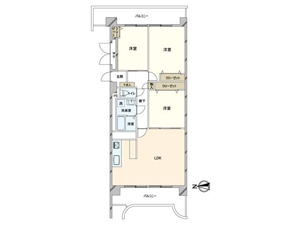 グランドメゾン長堀 D棟 間取図(平面図)