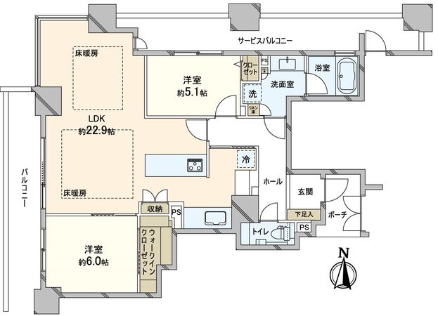 シティタワー堀江 間取図(平面図) 間取図(平面図)