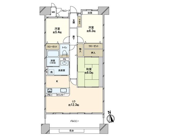 シティコーポ住之江(OJK)2号棟(WEST) 間取図(平面図)