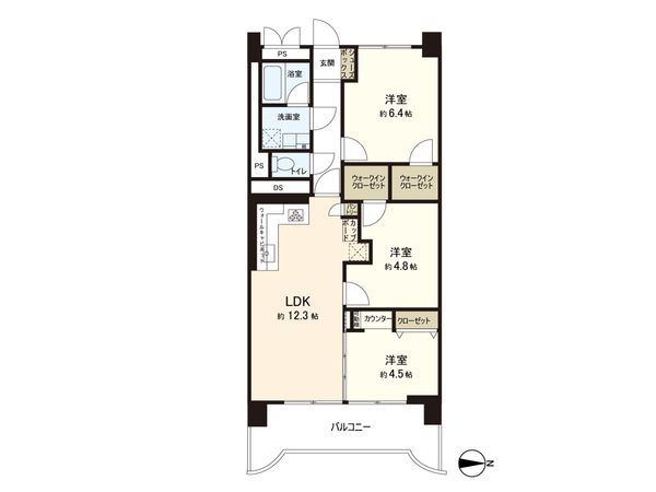 グランドメゾン長堀B棟 間取図(平面図) グランドメゾン長堀B棟 間取図(平面図)
