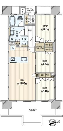 グランドパレス夕陽丘 間取図(平面図) 間取図(平面図)