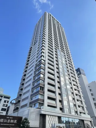 外観です。2014年2月建築の東急不動産（株）旧分譲タワーマンションです。