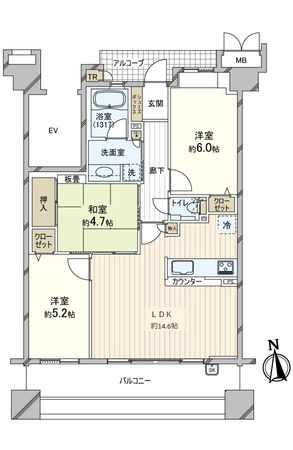 レピア住之江 間取図(平面図)