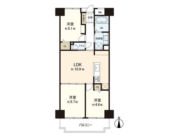 オリーブハイツ大正 間取図(平面図) 間取図(平面図)