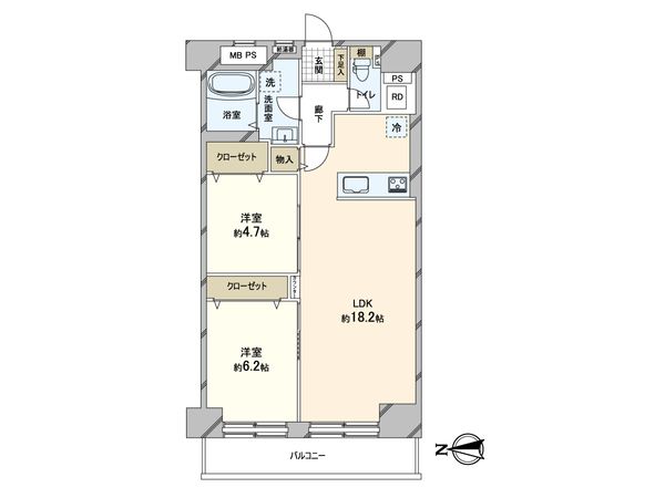 難波スカイハイツ 間取図(平面図)